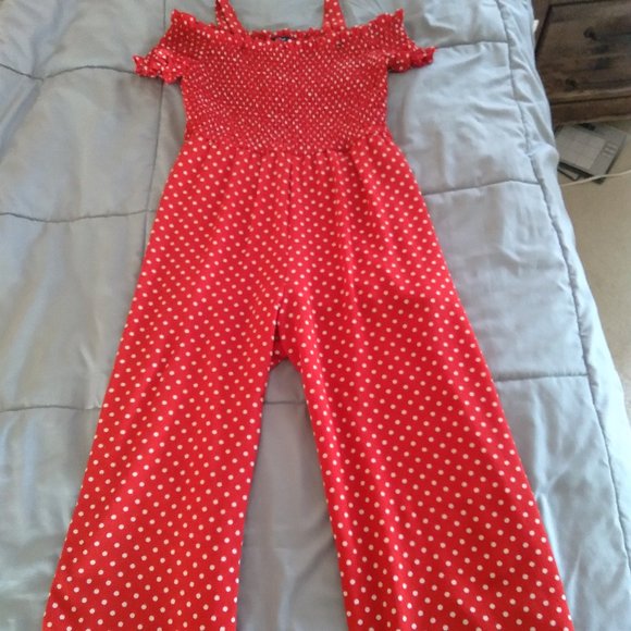 Red and White Polka Dot Jumpsuit - Picture 1 of 1